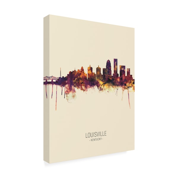 Michael Tompsett 'Louisville Kentucky City Skyline Portrait III' Canvas Art,18x24